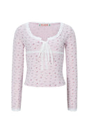 Eyelet Floral Lace Top (Pink)