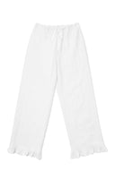 Flower Jacquard Summer Pants (White)