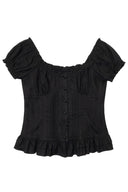 Baby Doll Corset Blouse (Black)