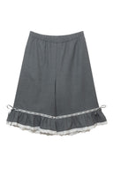 Wool Bloomer Bermuda Pants (Charcoal)