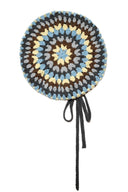 Tweed Wool Crochet Beret (Blue)