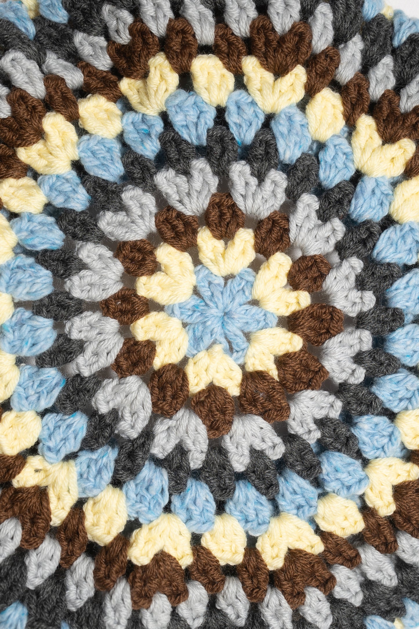 Tweed Wool Crochet Beret (Blue)