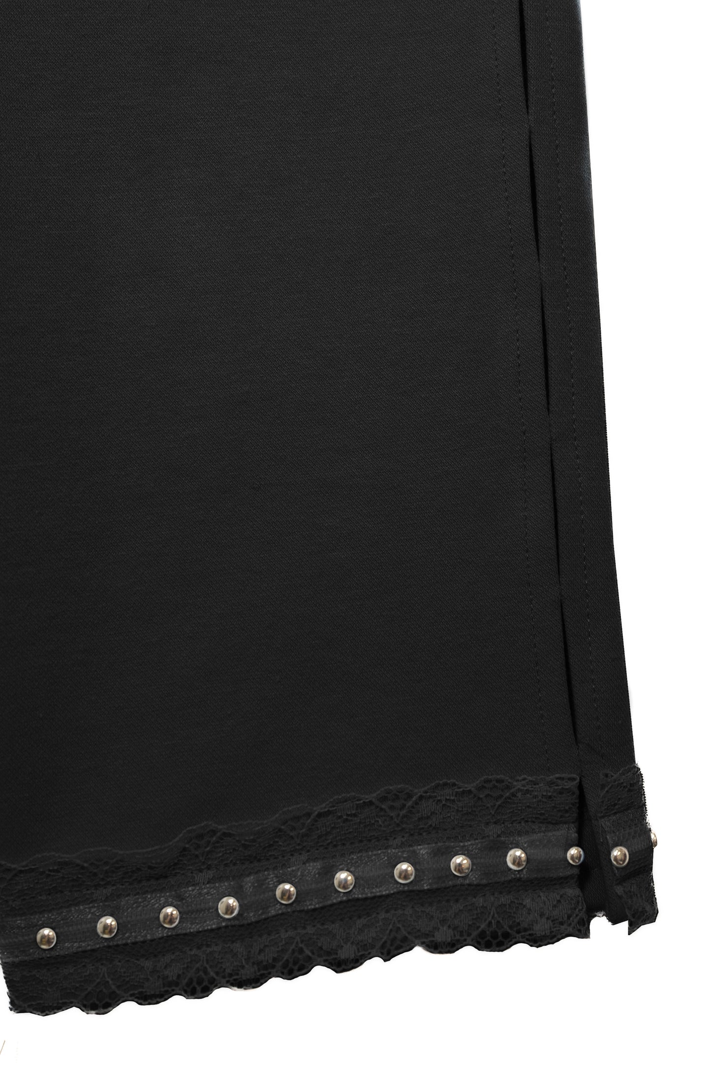 Side Hole Capri Pants (Black)
