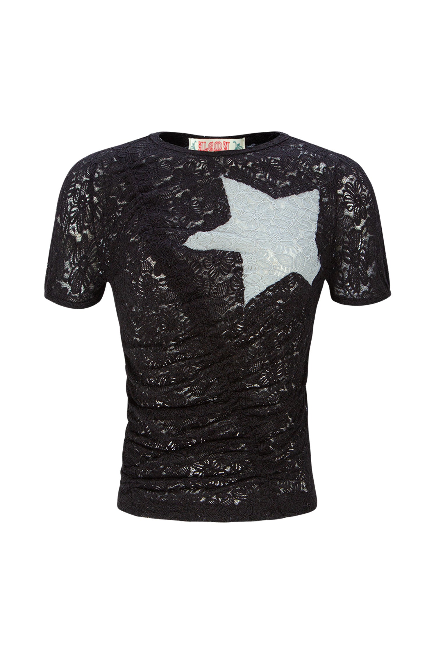 Bubble Sleeve Star Top Black