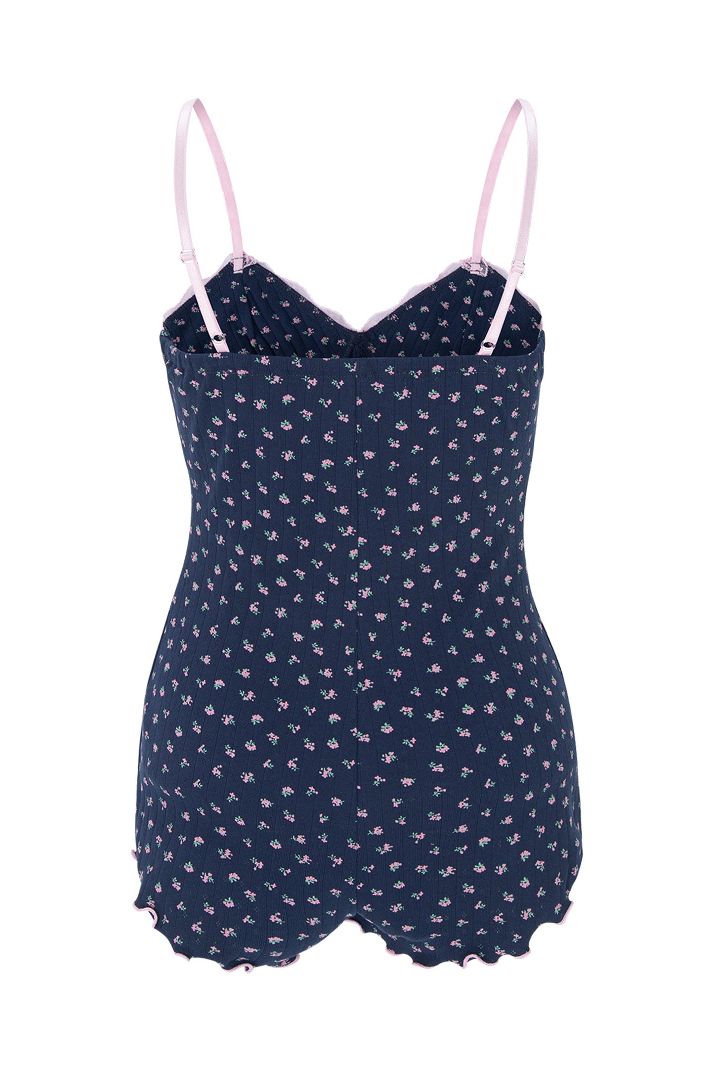 Floral lace romper (Navy)