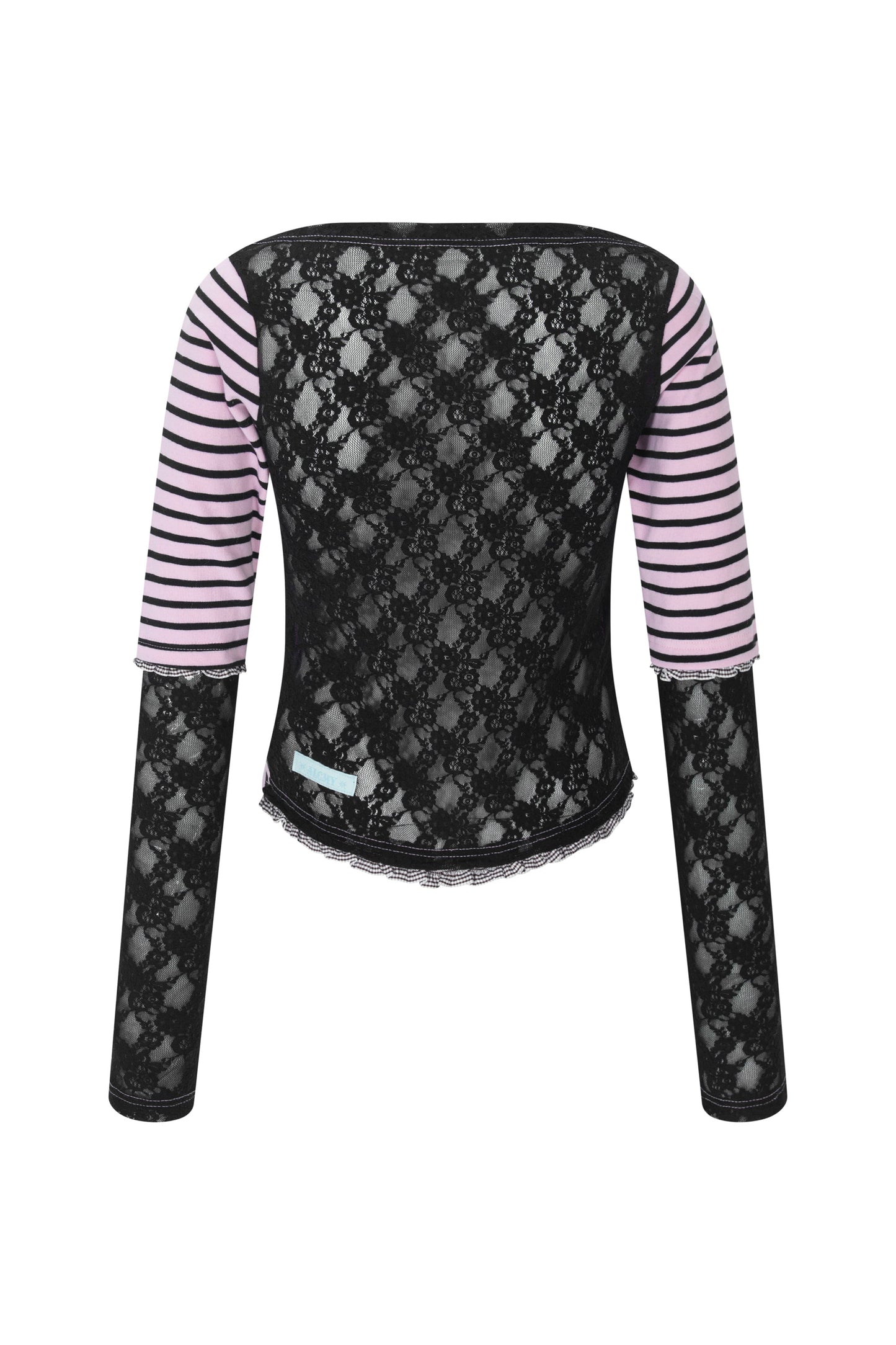 Collaged Stripe Star Top (Black)