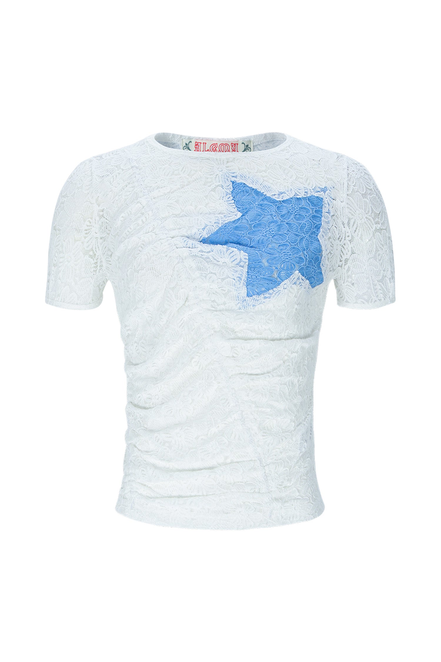 Bubble Sleeve Star Top White