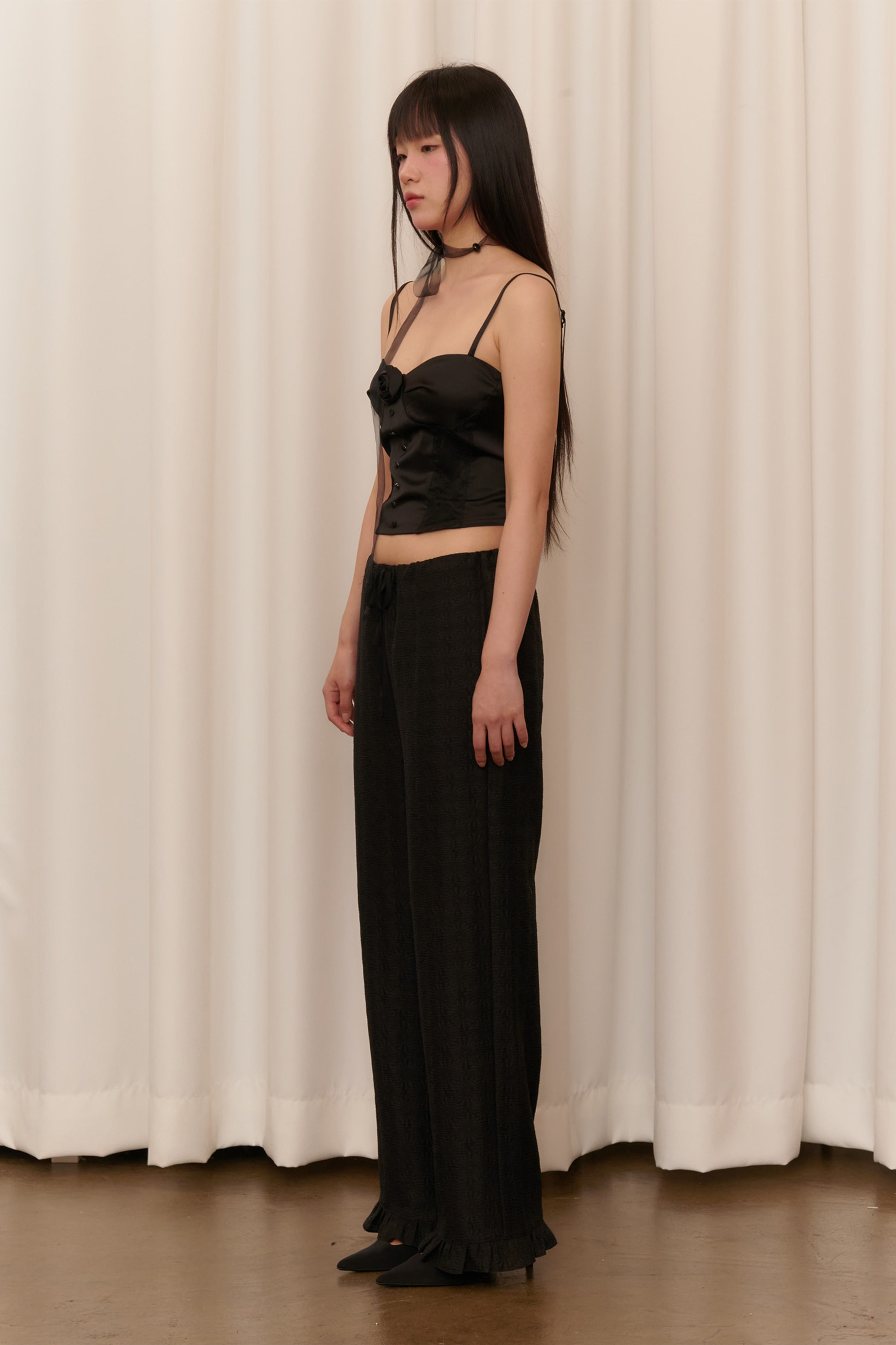 SILKY ROSE CORSET BUSTIER_BLACK