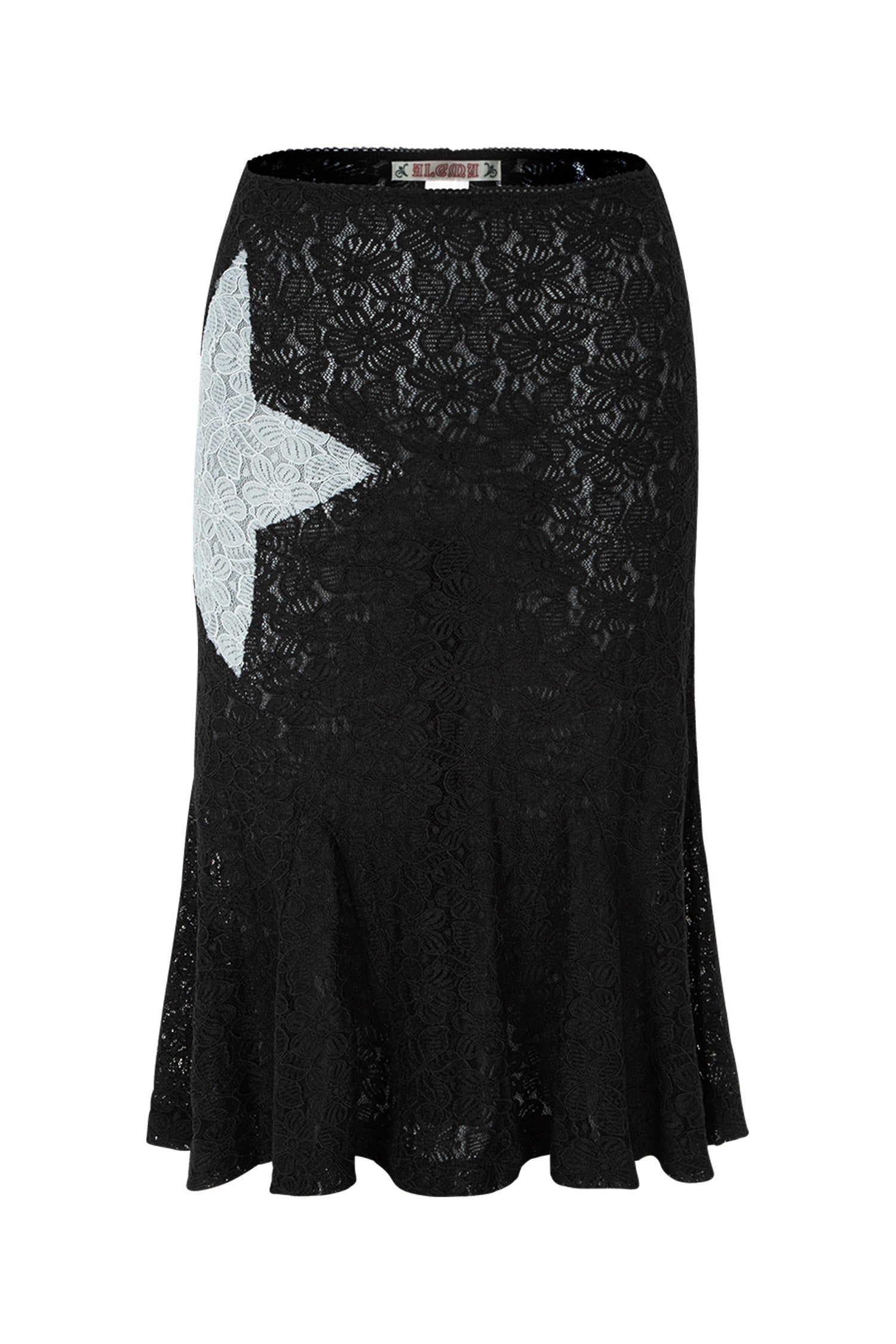 Lace Star Mermaid Skirt Black