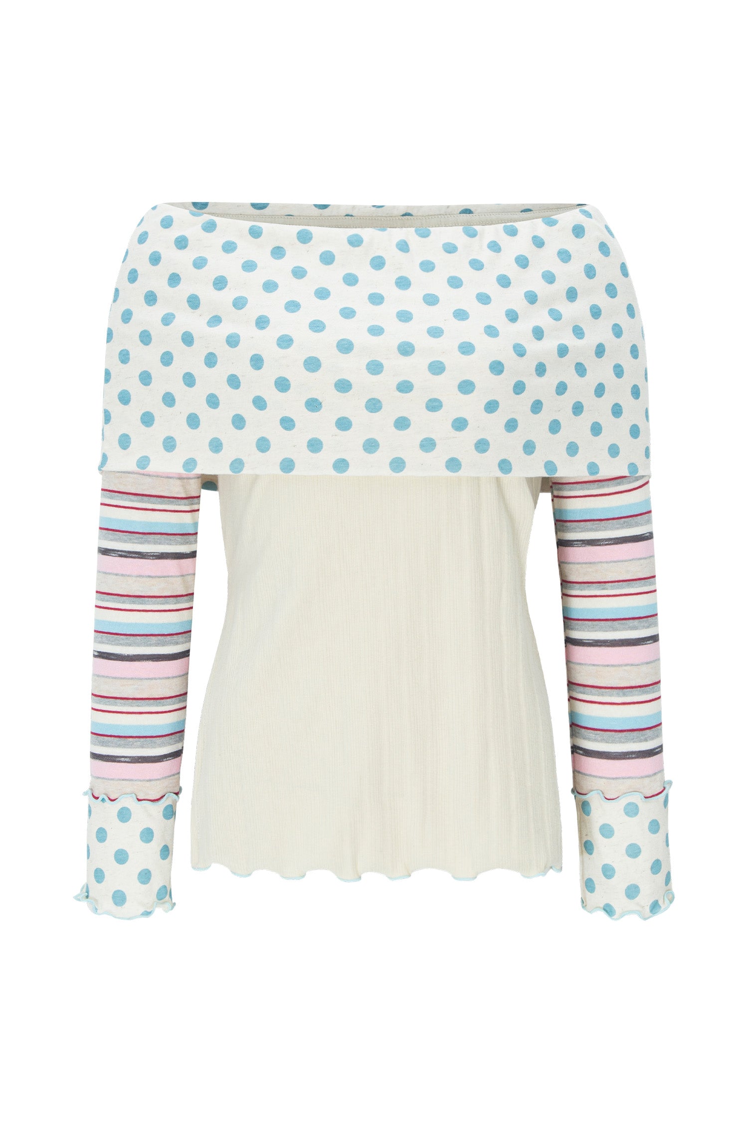 Multi Pattern Bardot Top