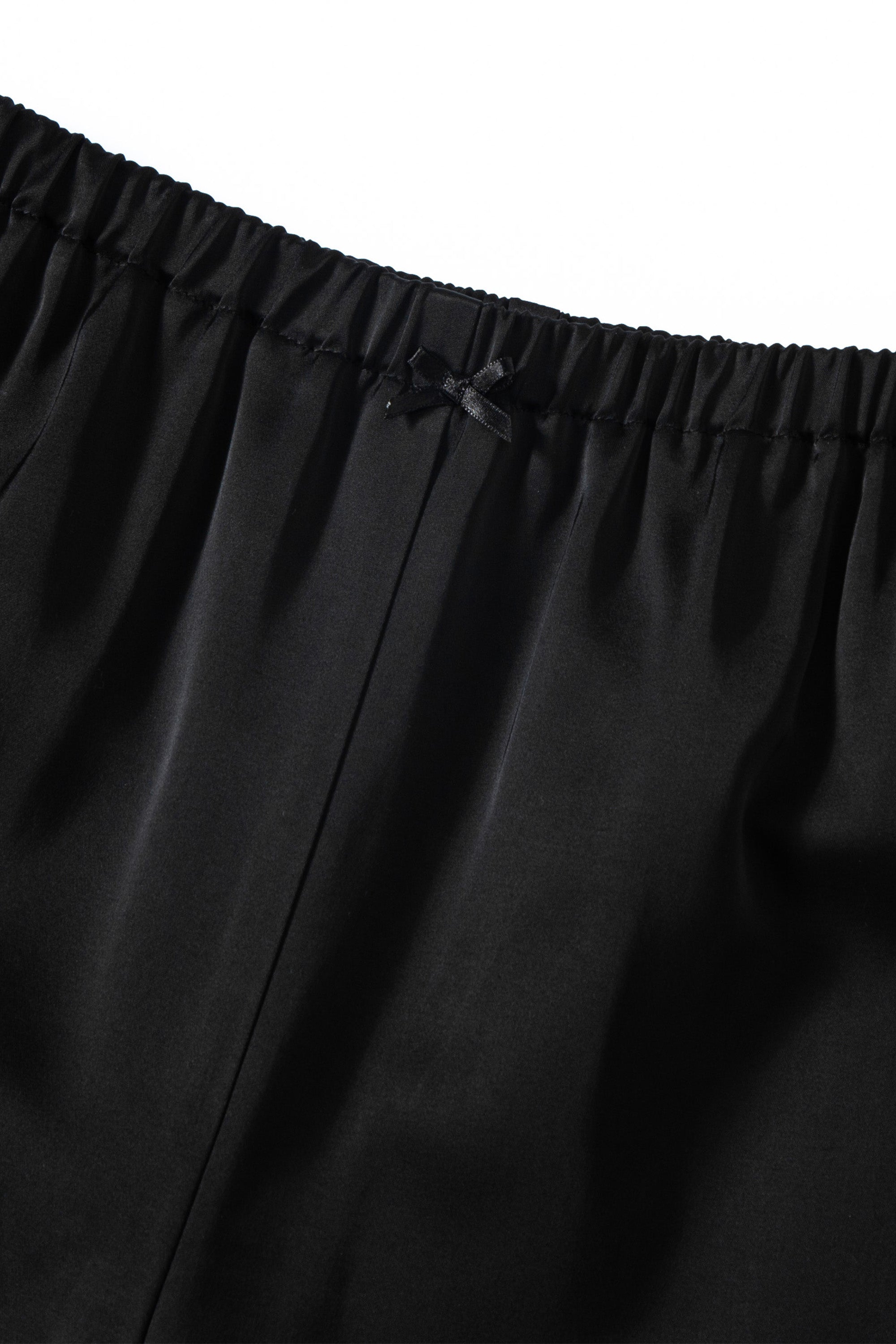 TIERED LACE SATIN PANTS_BLACK