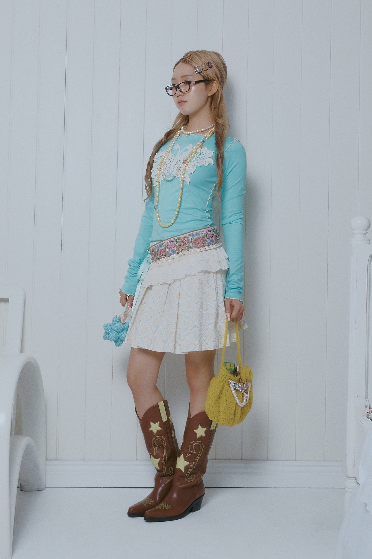 Crochet papillon top (Mint)