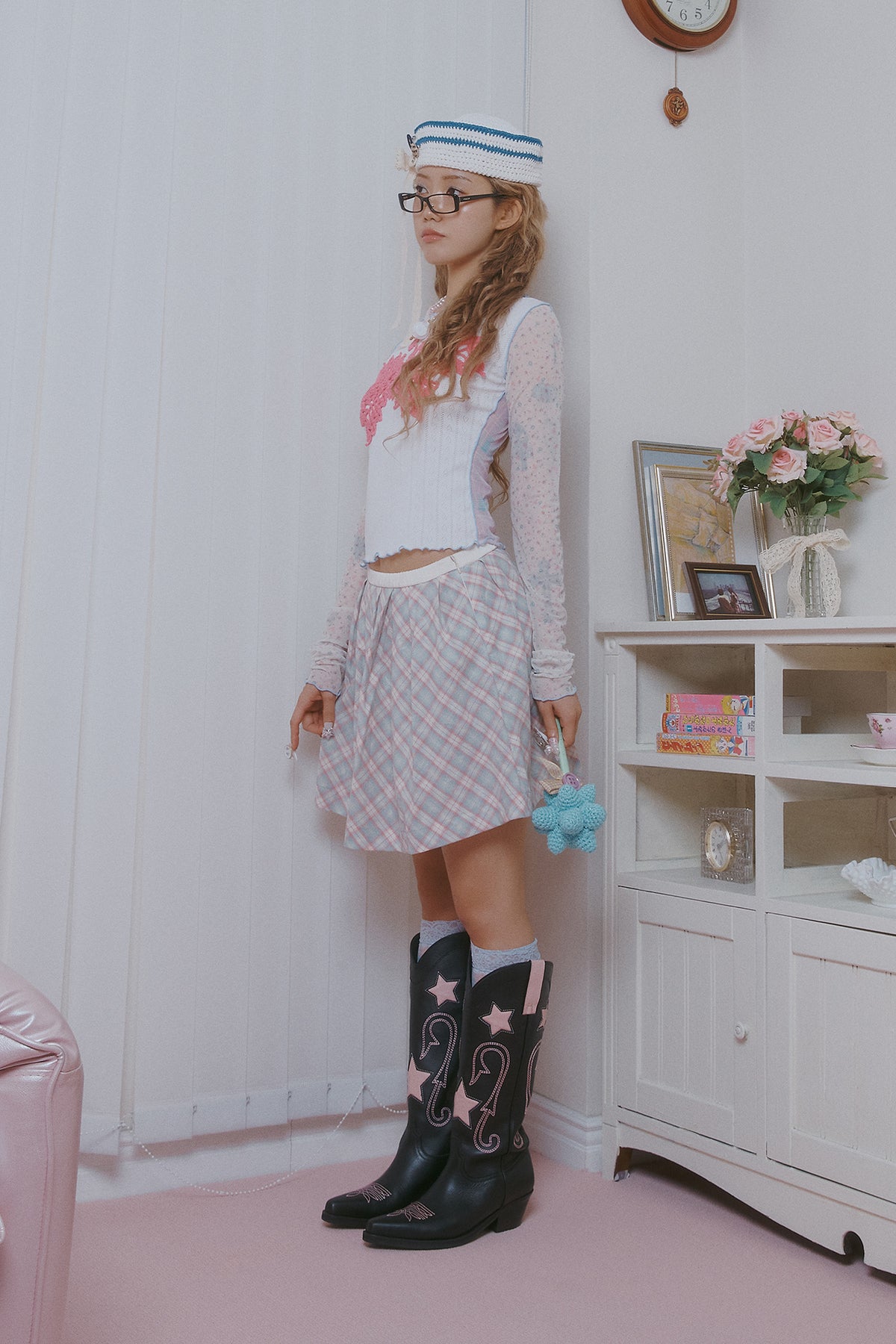 Crochet papillon top (Pink)