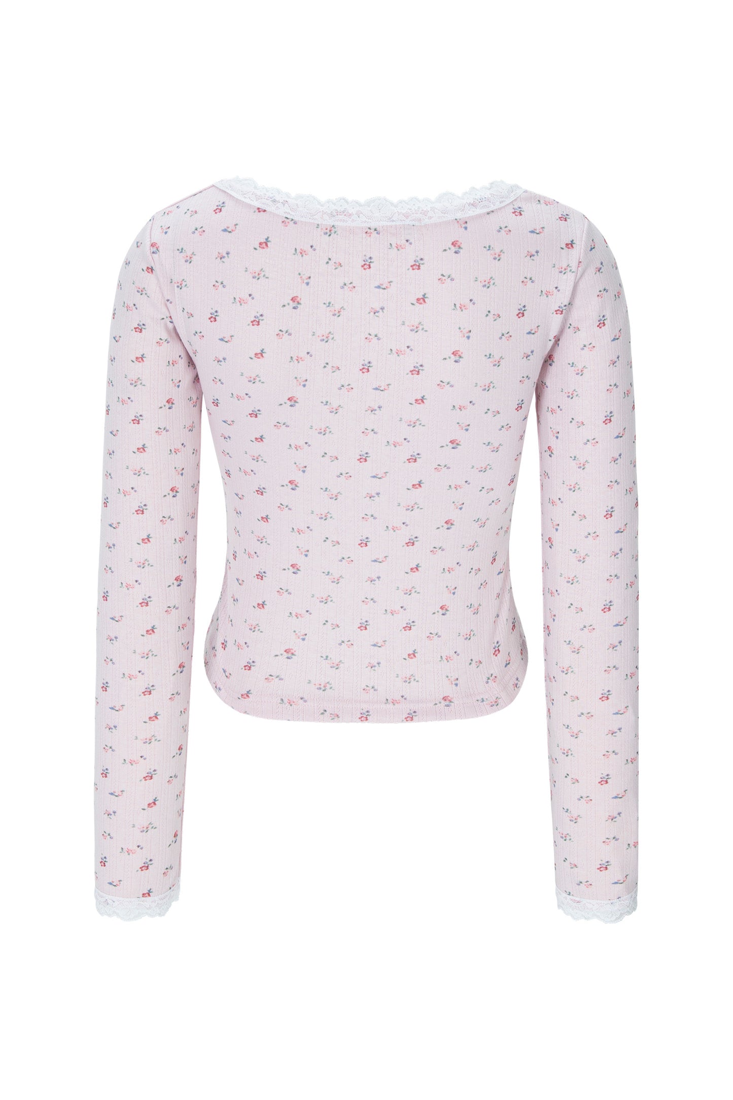 Eyelet Floral Lace Top (Pink)