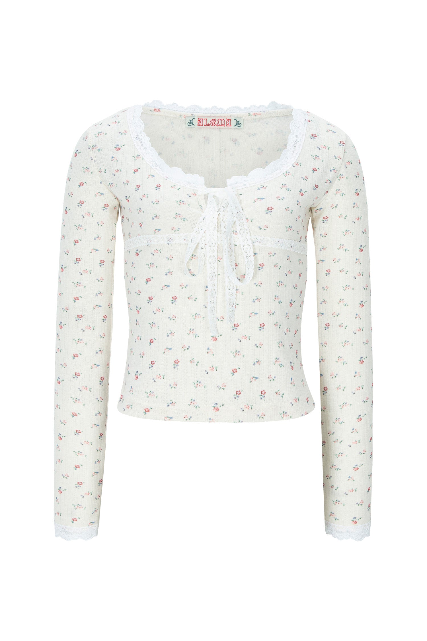 EYELET FLORAL LACE TOP_CREAM