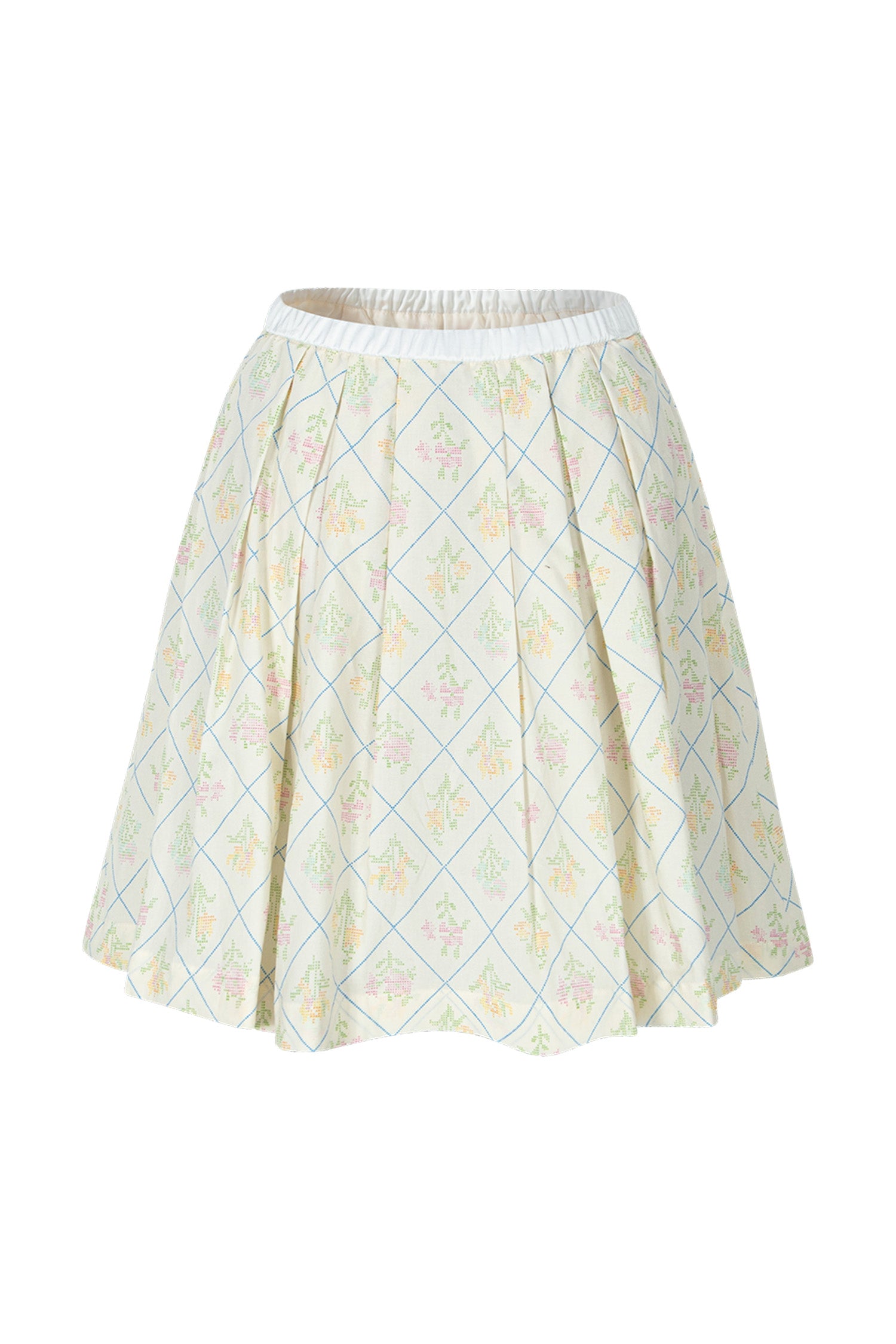 Pleats Full Midi Skirt Flower