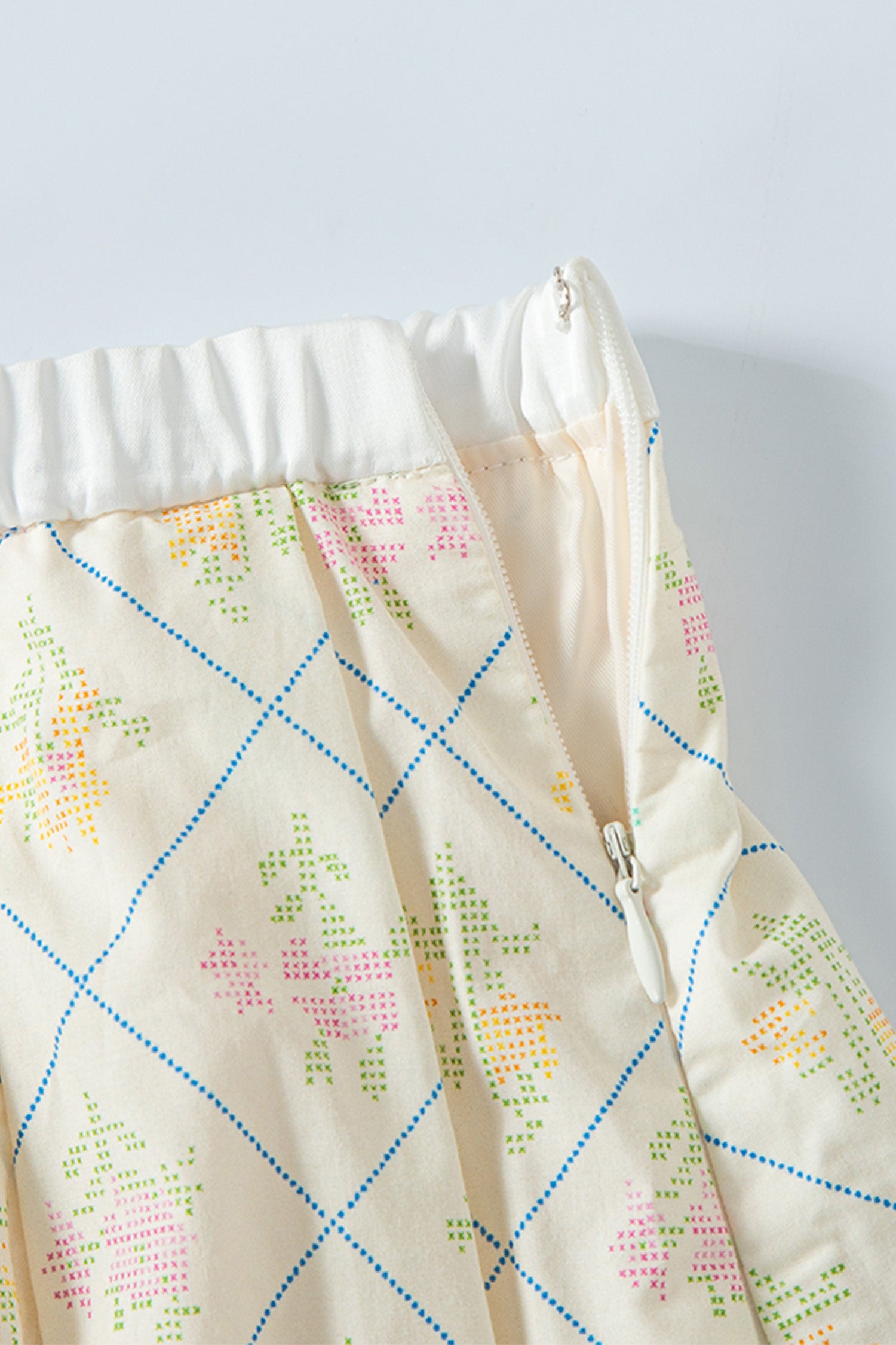 Pleats Full Midi Skirt Flower