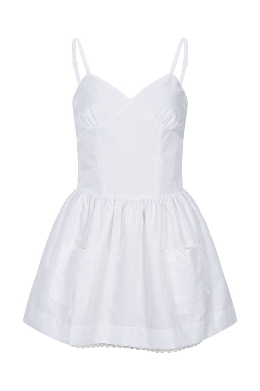 Silky Sweet Bustier Dress (White)