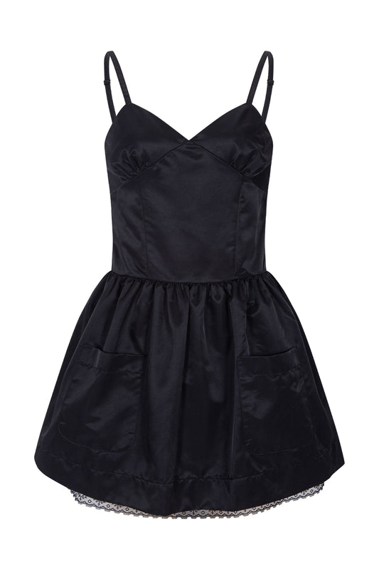 Silky Sweet Bustier Dress (Black)