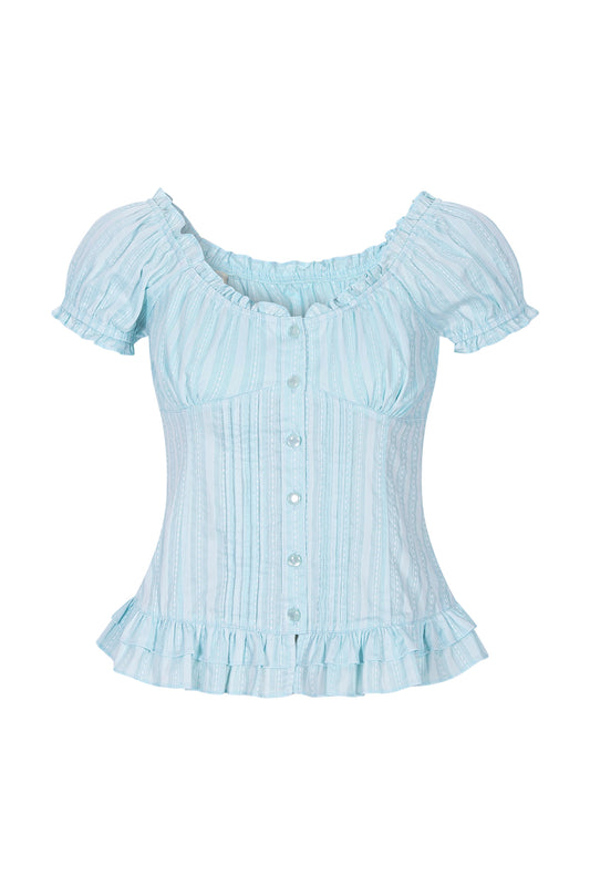 Baby Doll Corset Blouse (Mint)