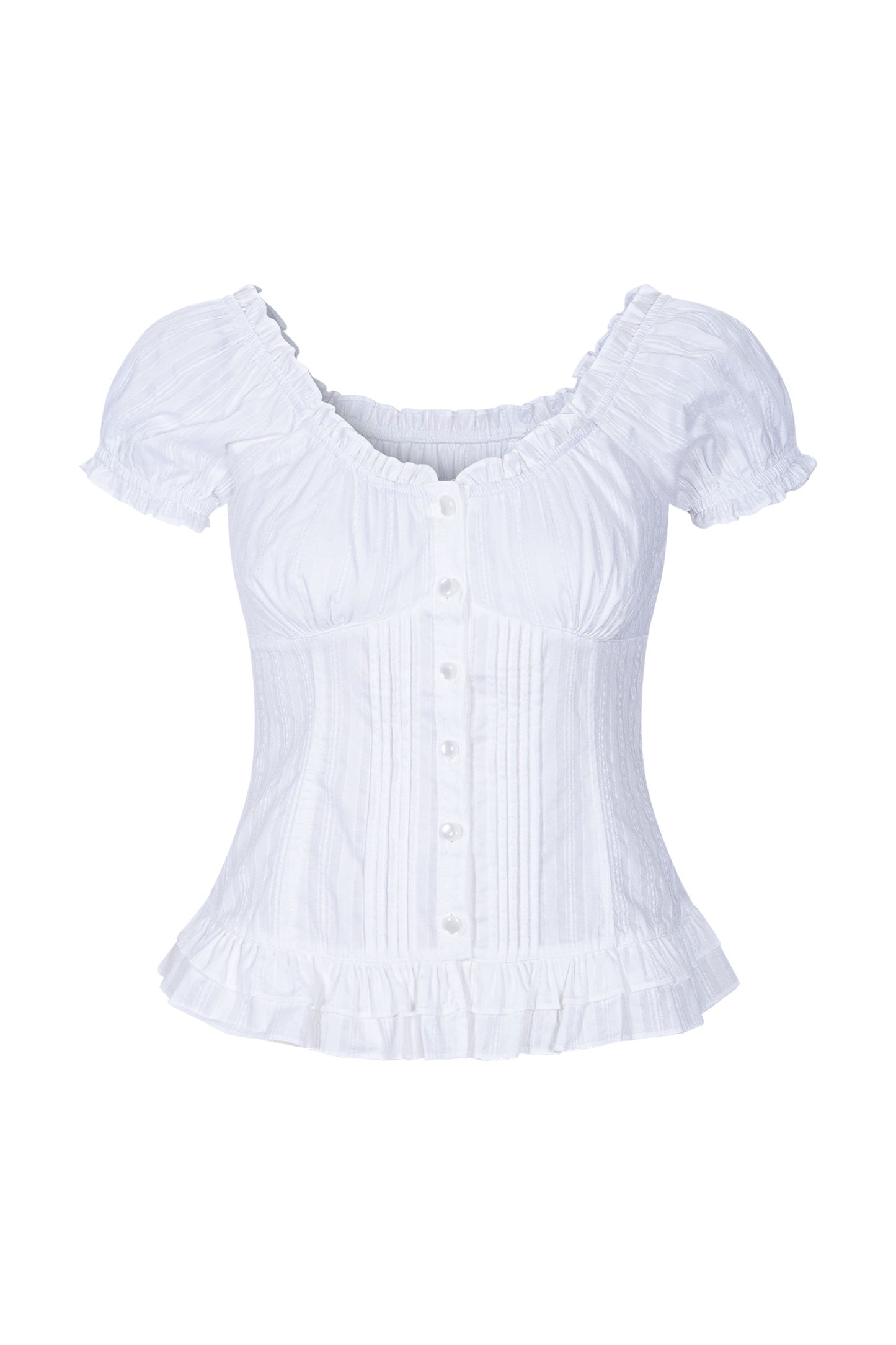 Baby Doll Corset Blouse (White)