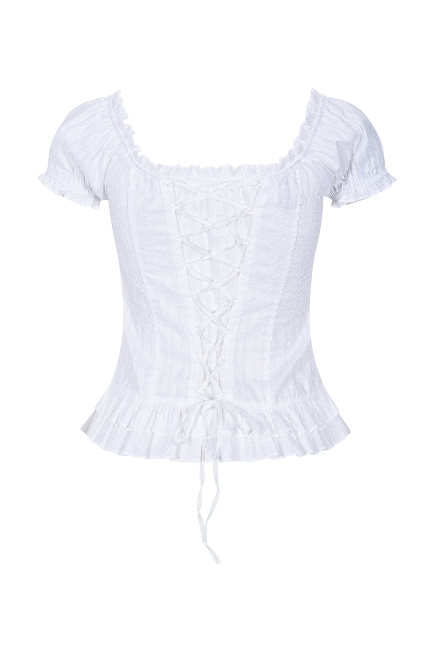 Baby Doll Corset Blouse (White)