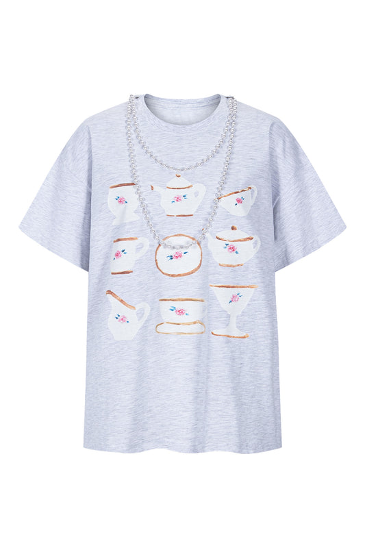 [ALCMY&ANG;TT] Afternoon tea party top (Grey)