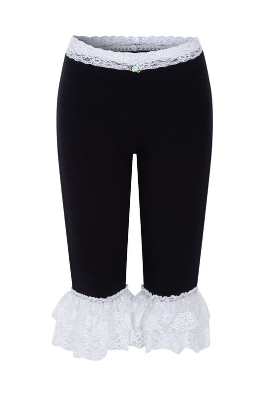 [ALCMY&ANG;TT] Dolly lace capri pants (Black)