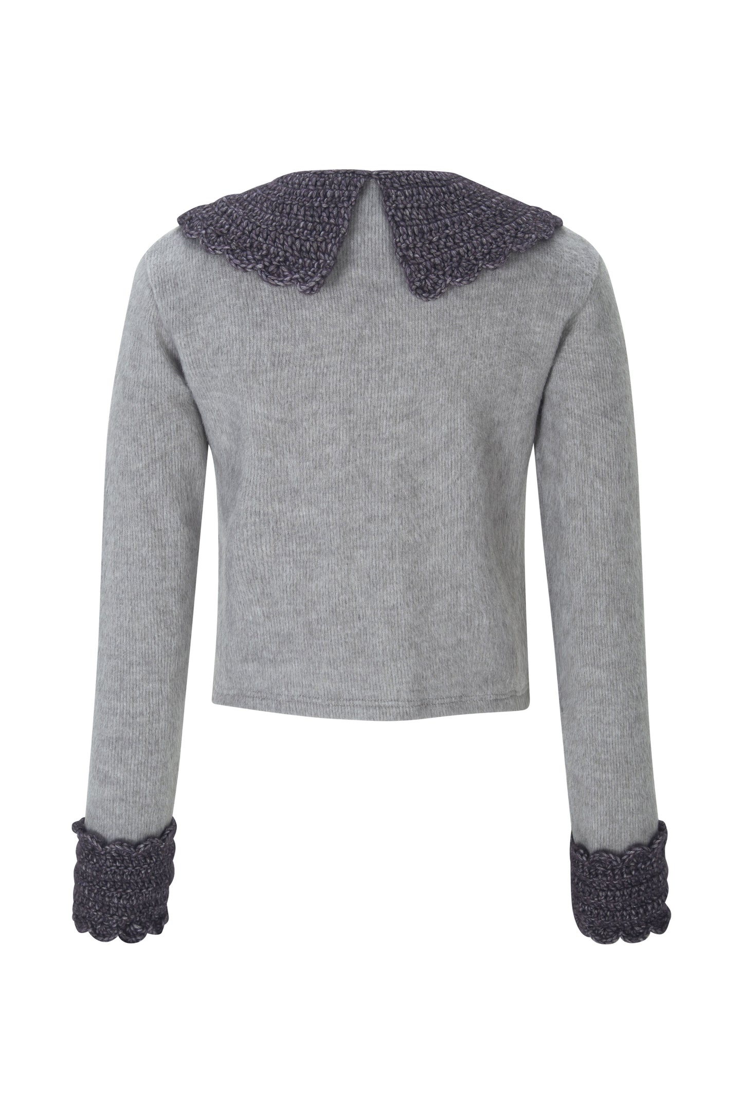Crochet Peter Pan Cardigan (Grey)