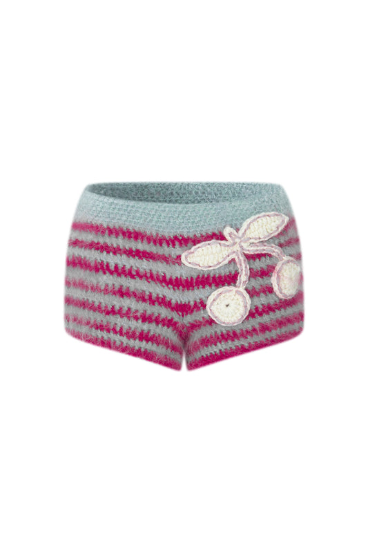 [Ordermade] Crochet Mohair Cherry Shorts (Pink)