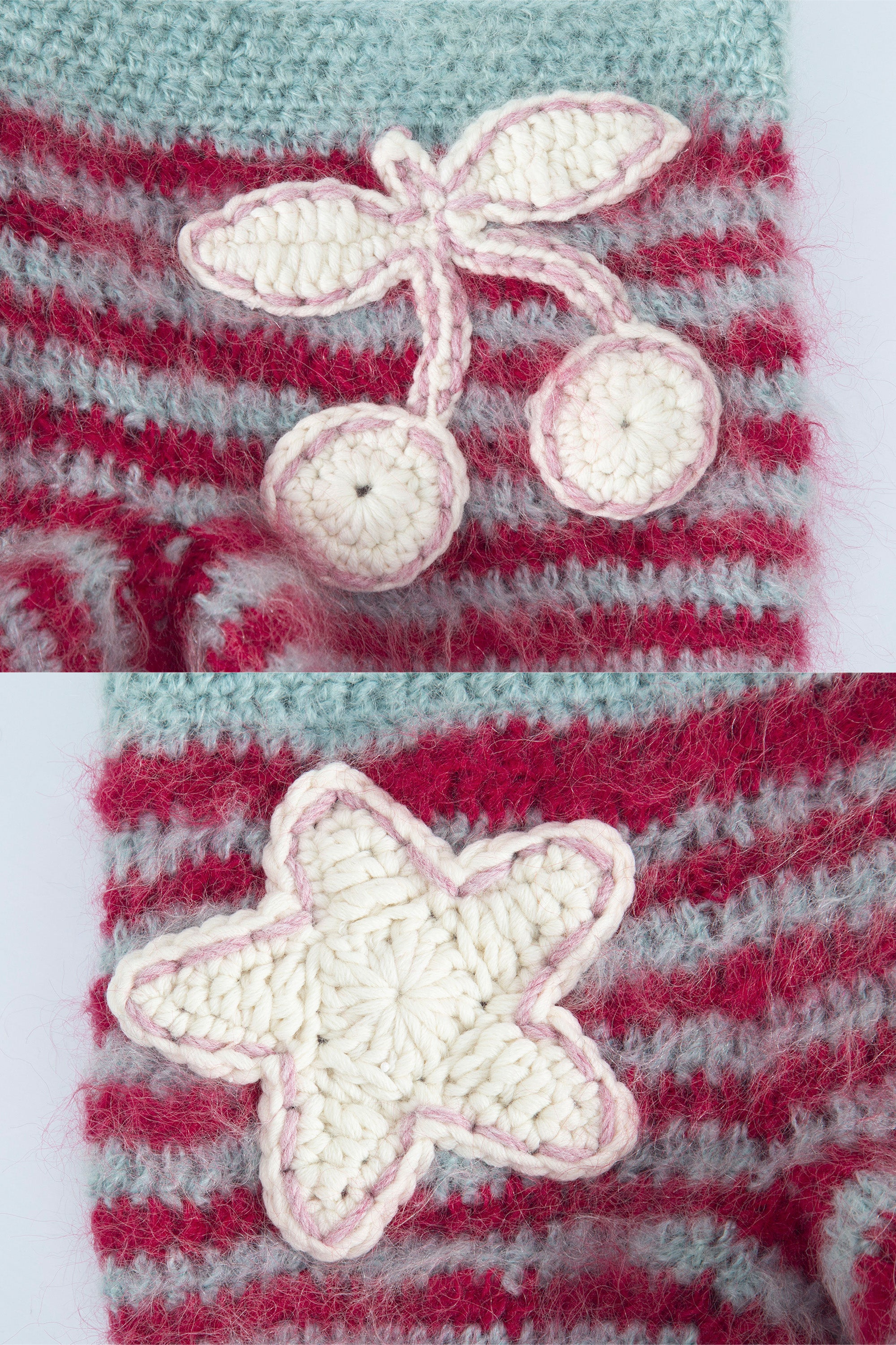 [Ordermade]Crochet mohair cherry shorts pink