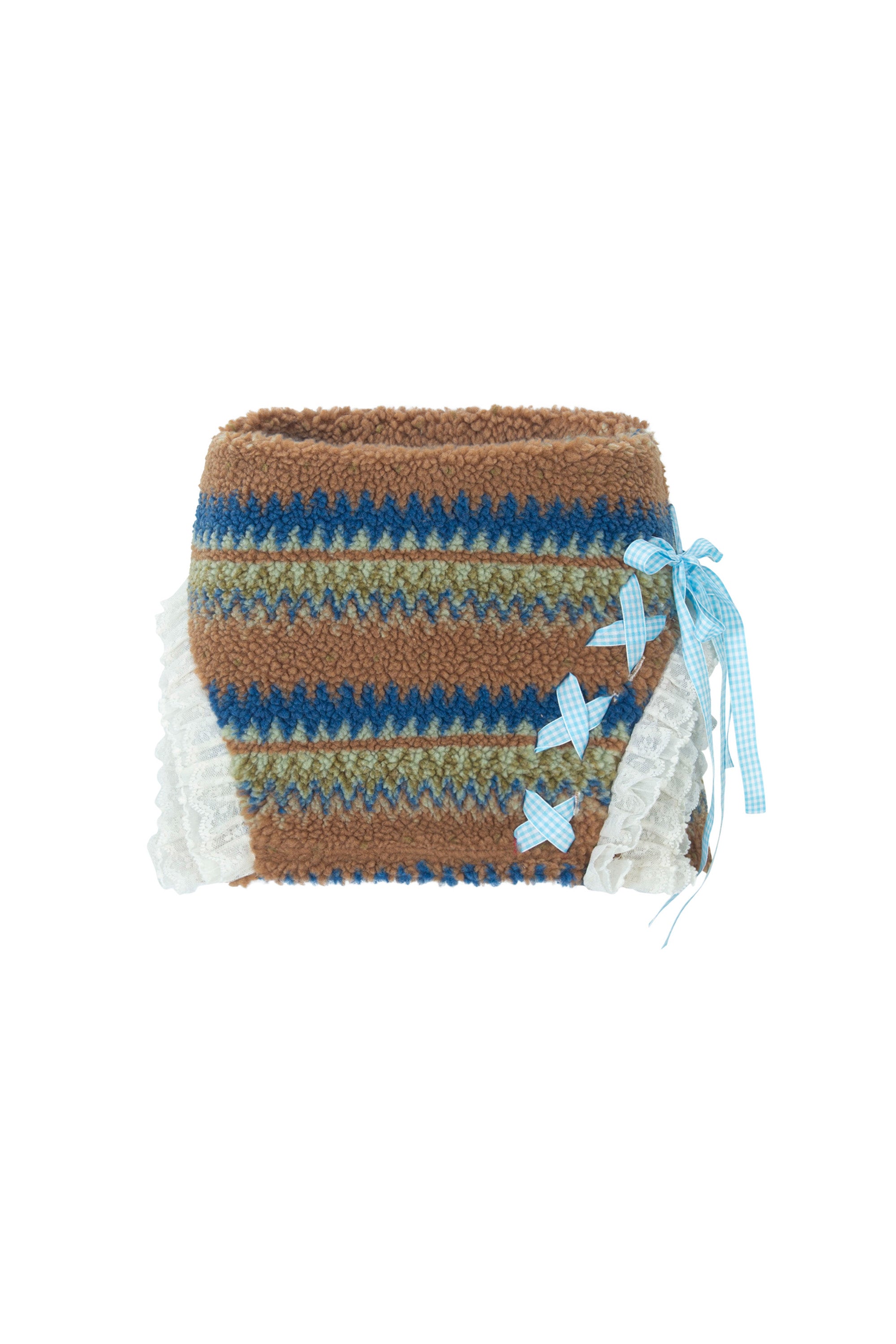 Ribbon&lace teddy skort camel