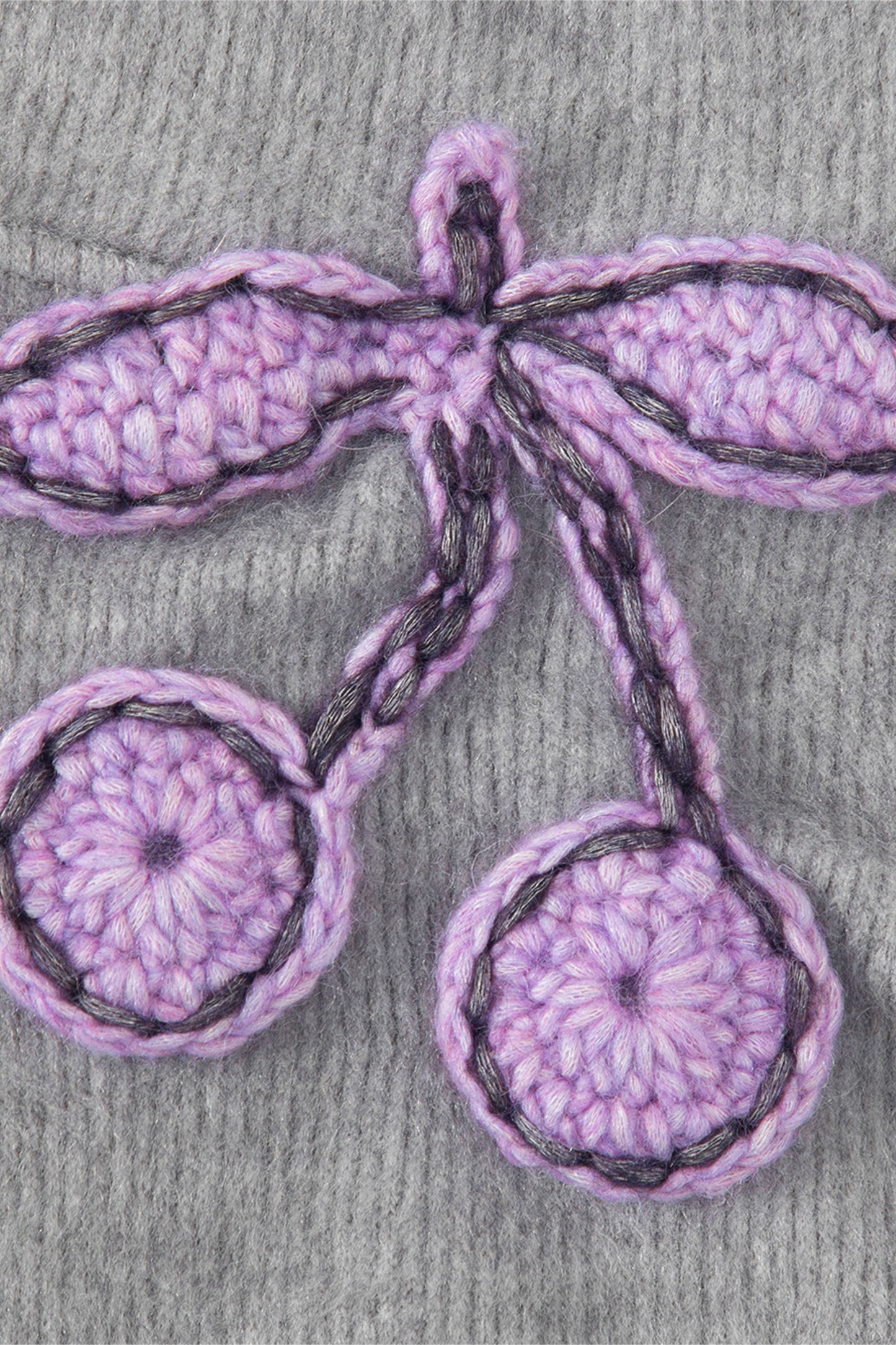 Crochet Cherry Shorts (Grey)