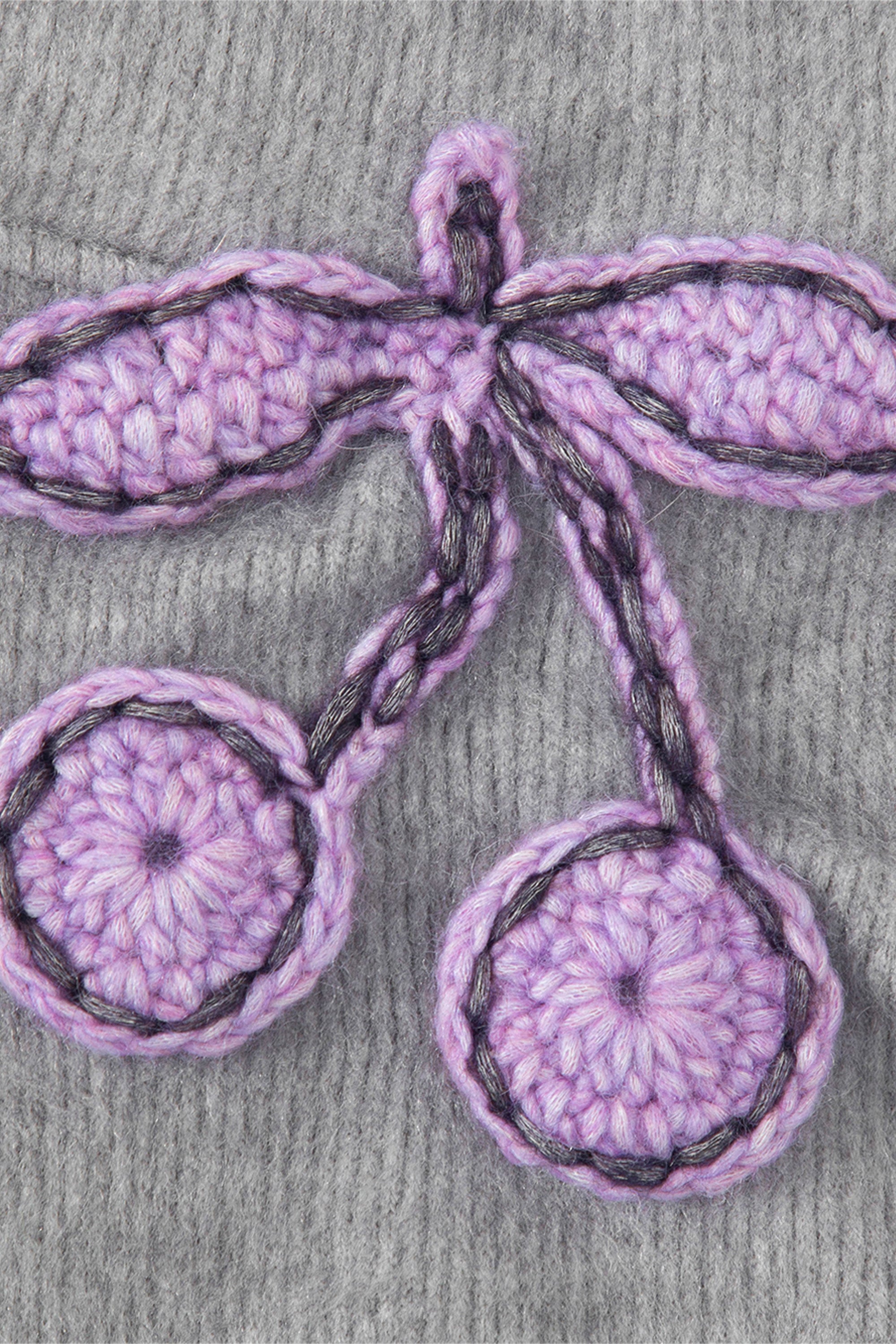 Crochet cherry shorts grey