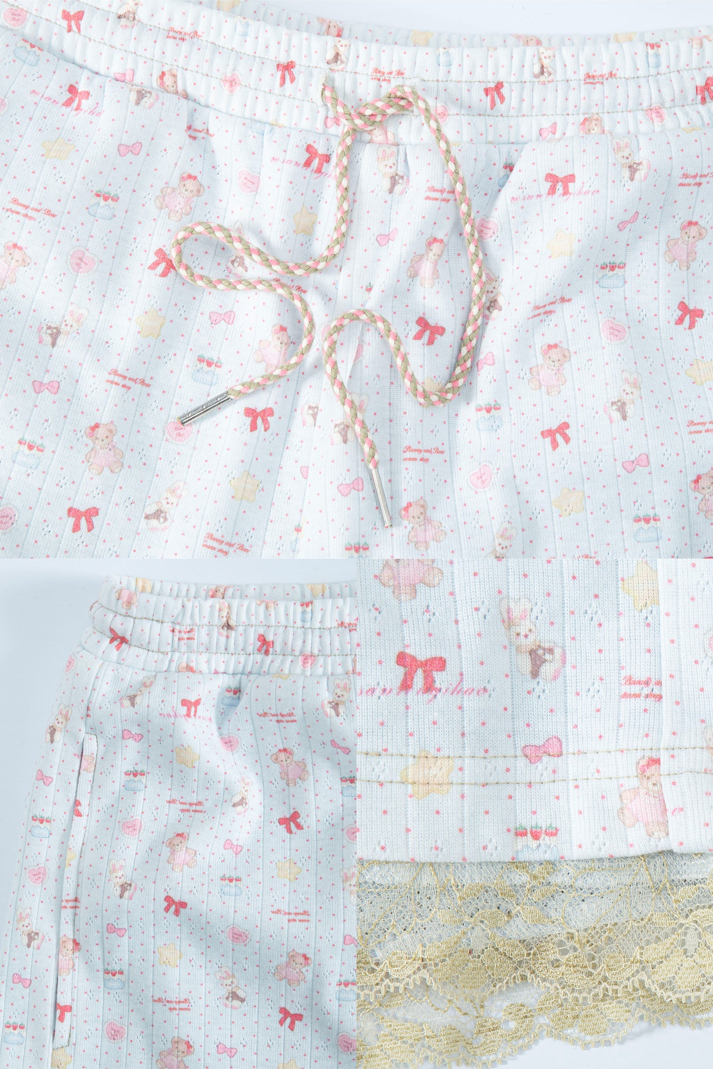 Teddy Bear Lace Shorts (Blue)