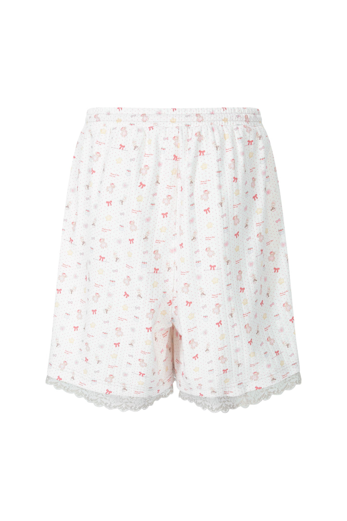 Teddy Bear Lace Shorts (White)