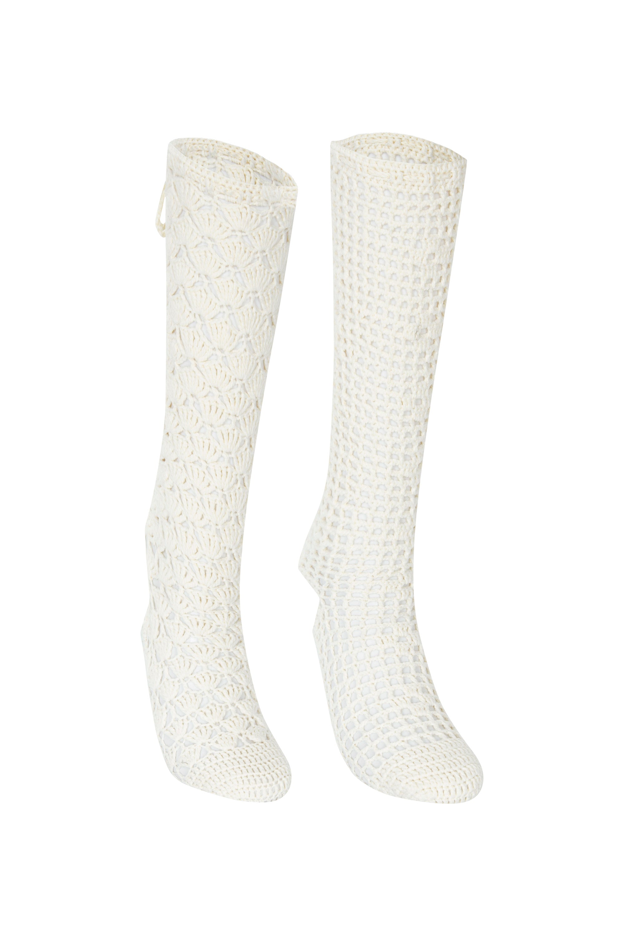 [Ordermade]Crochet airy cotton knee socks cream