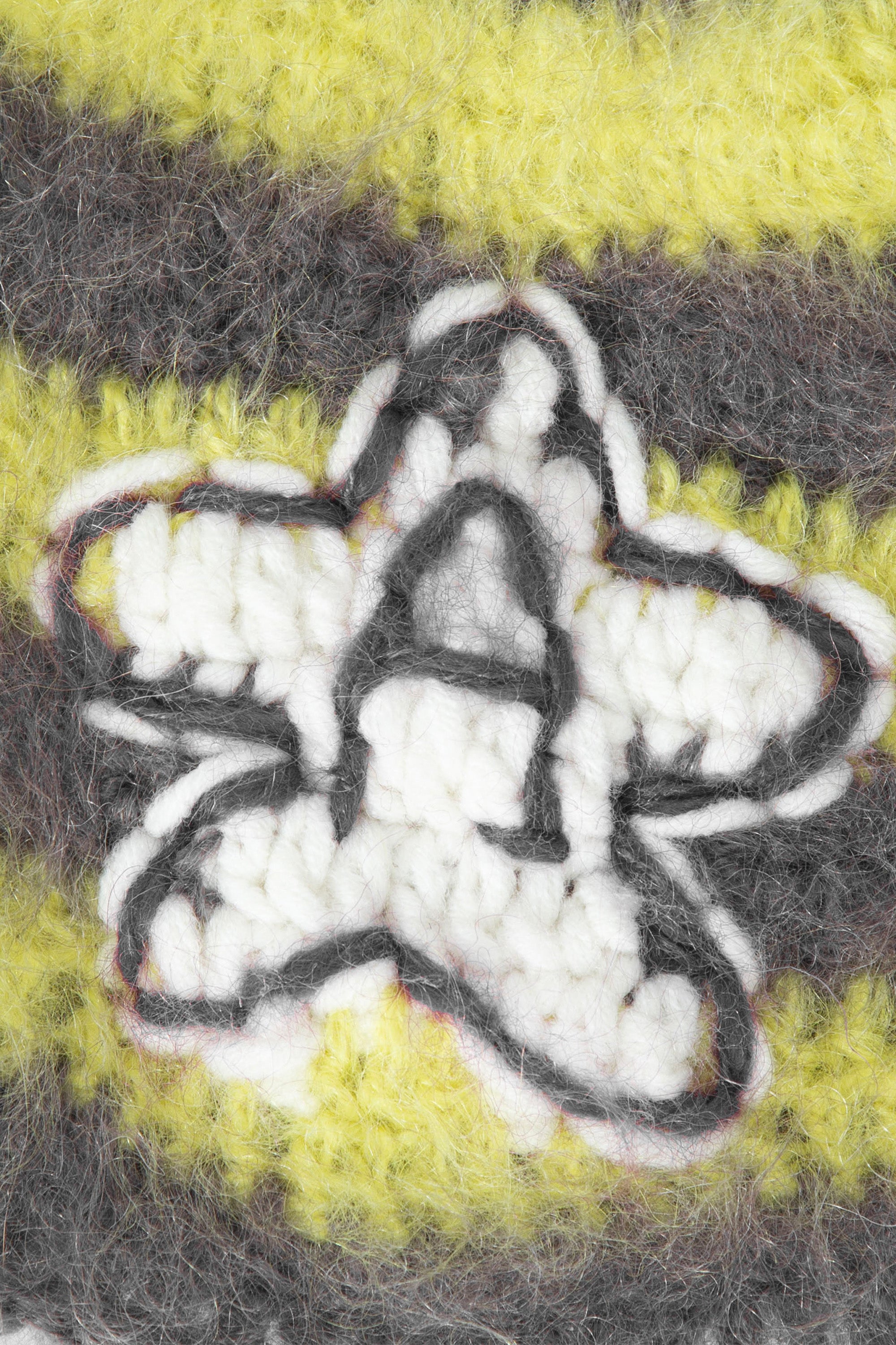 Crochet mohair star beanie yellow