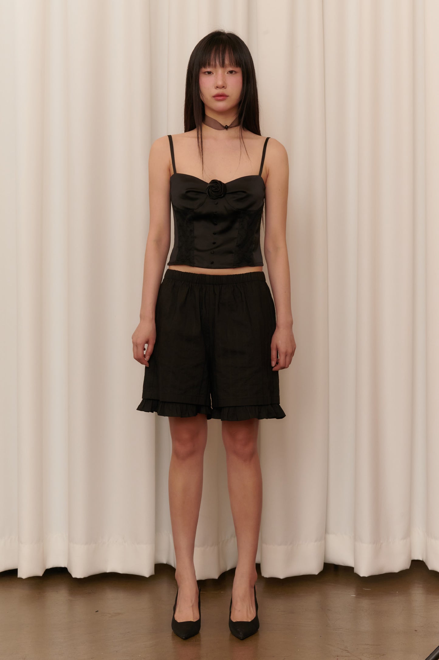 Baby Doll Bermuda Shorts (Black)