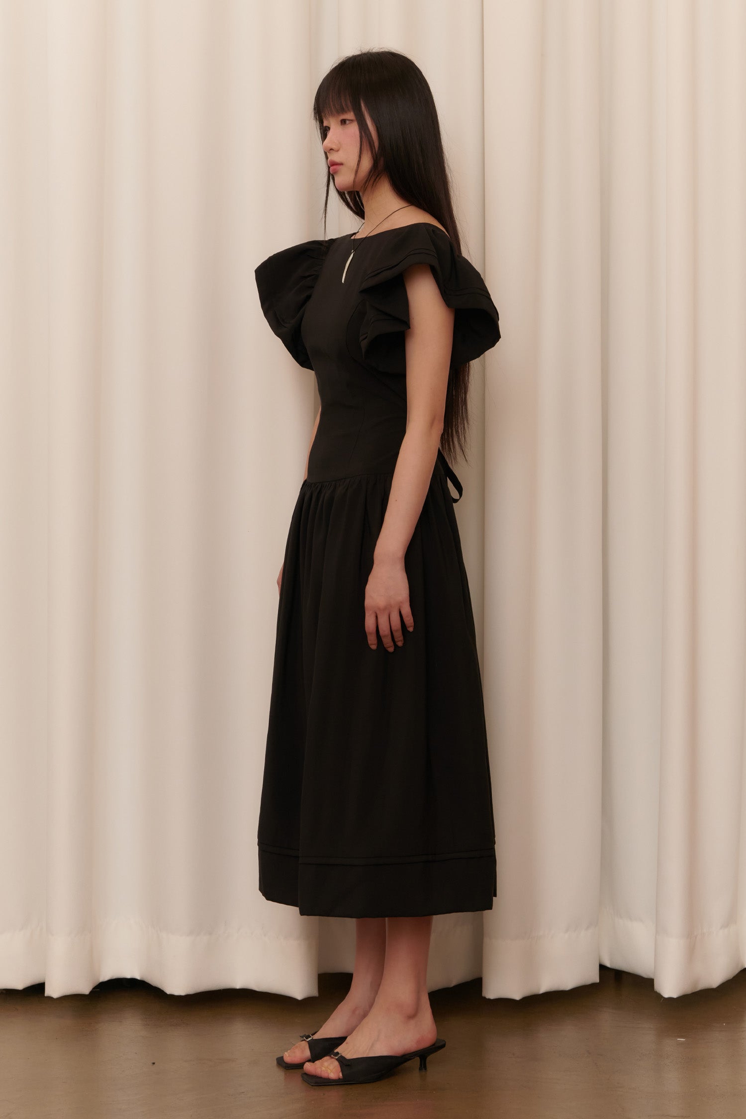 FLIRTING PICNIC DRESS_BLACK