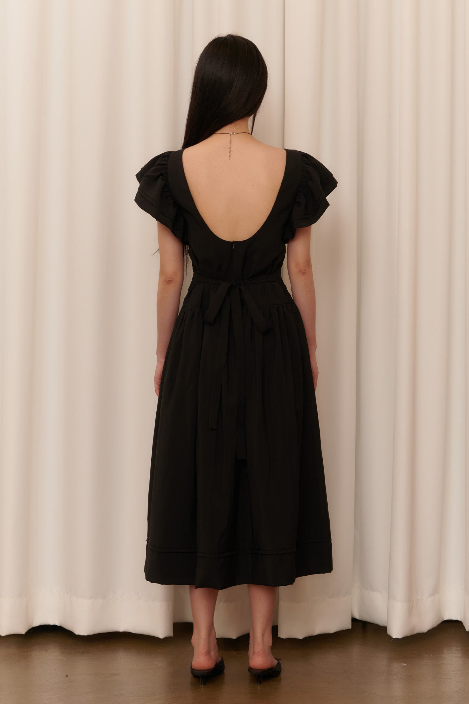 FLIRTING PICNIC DRESS_BLACK