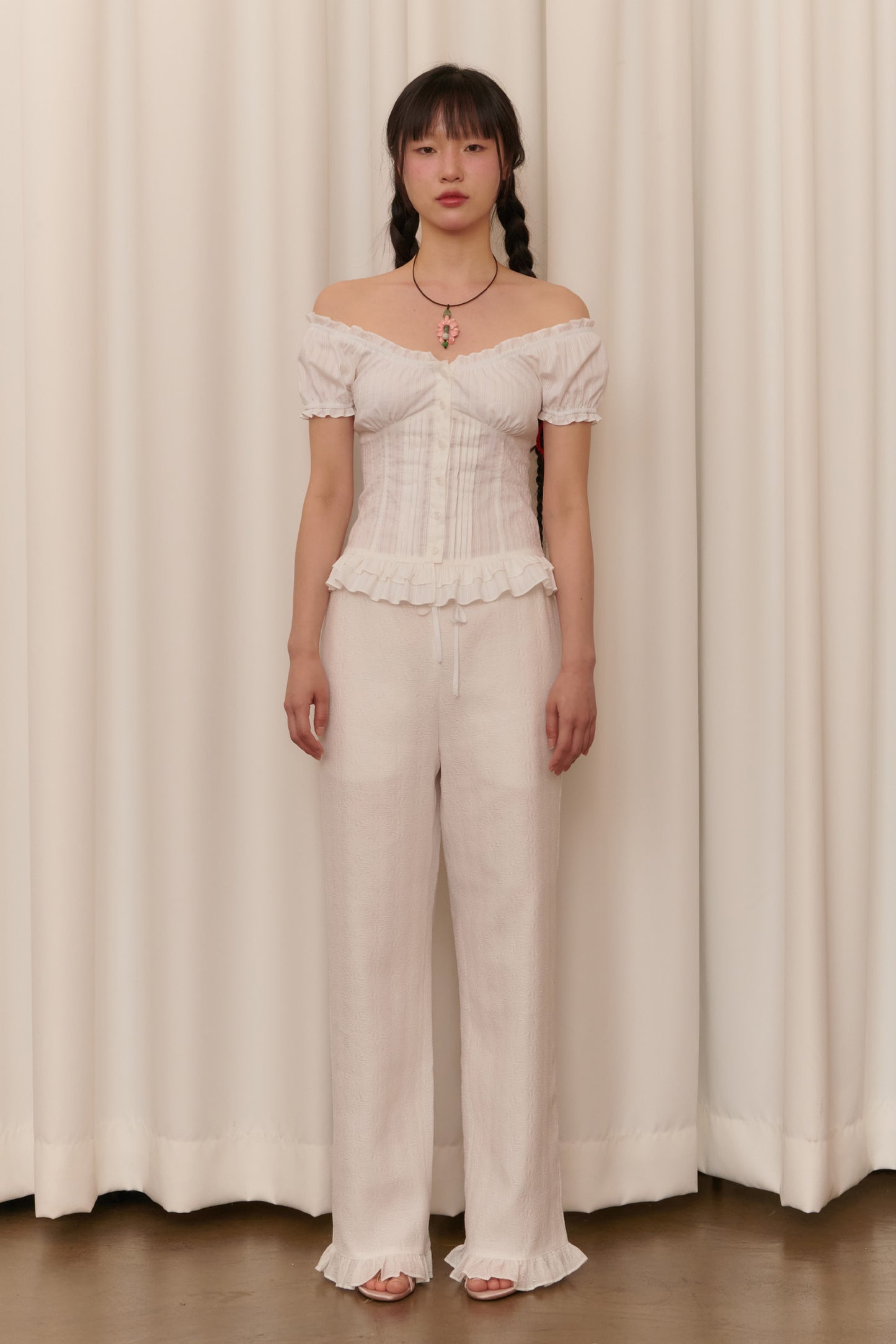 Baby Doll Corset Blouse (White)