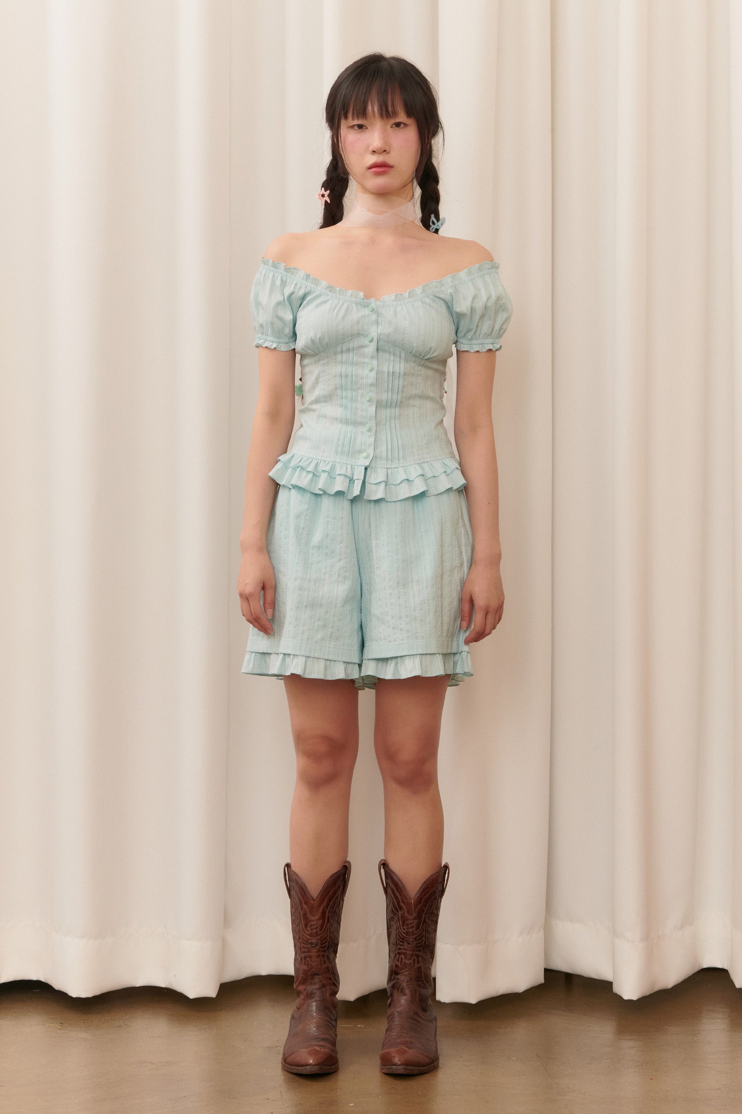 BABY DOLL CORSET BLOUSE_MINT