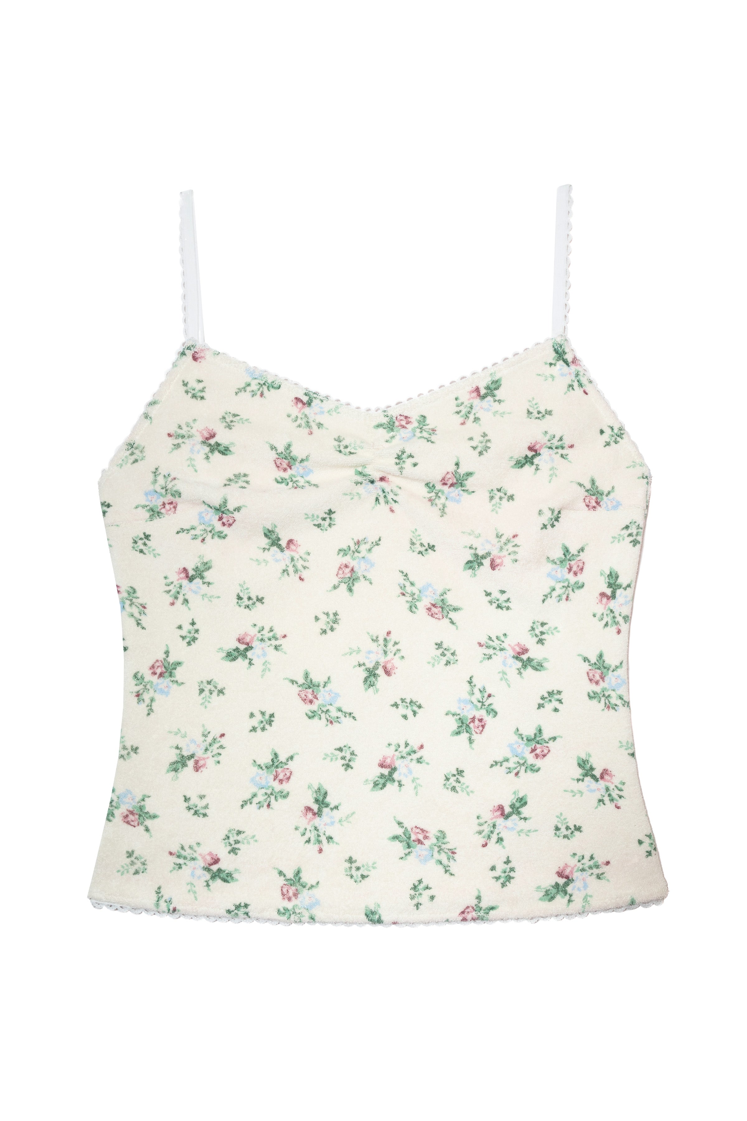 VINTAGE FLOWER TERRY SLIP_CREAM