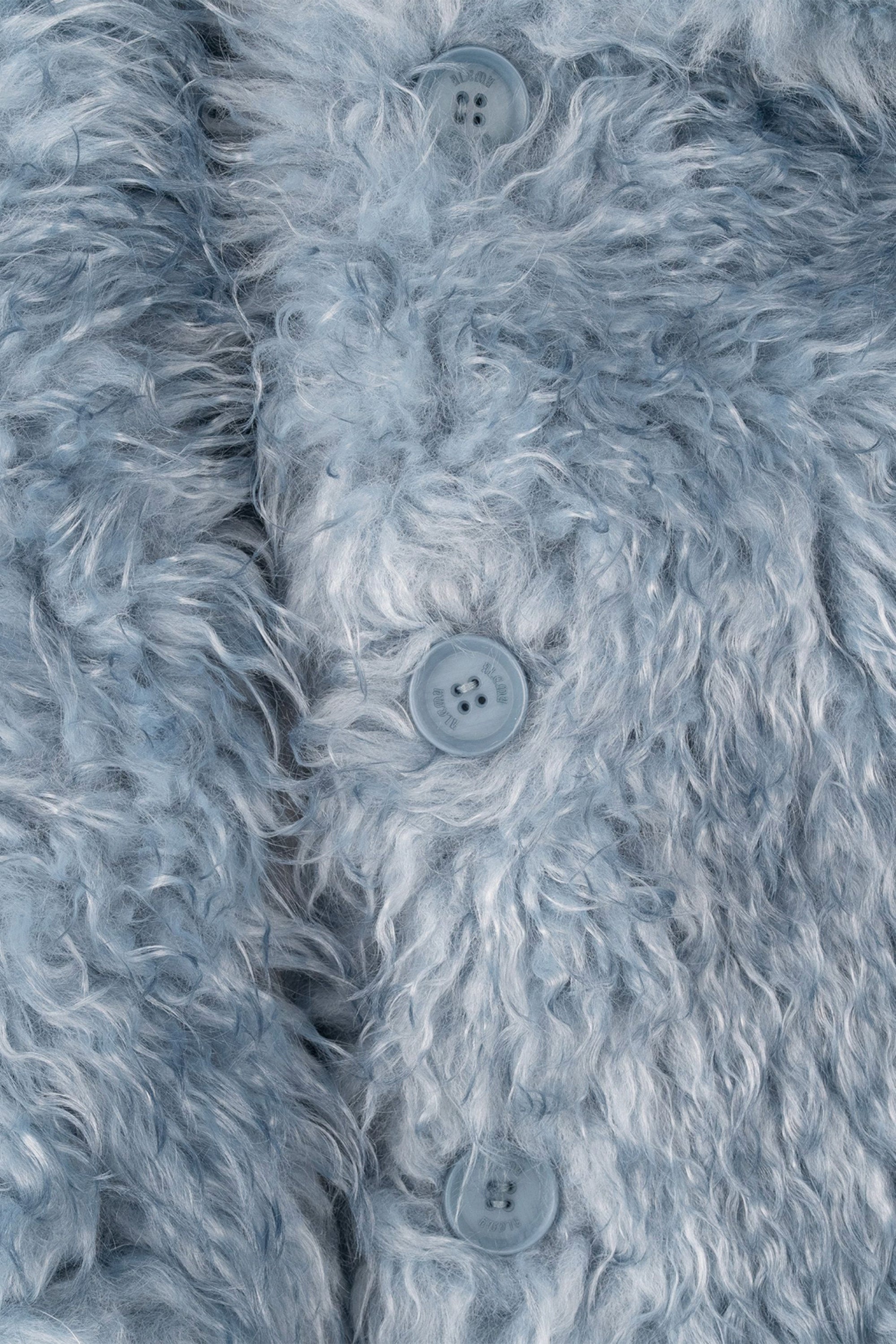 Fluffy furry fur jacket blue