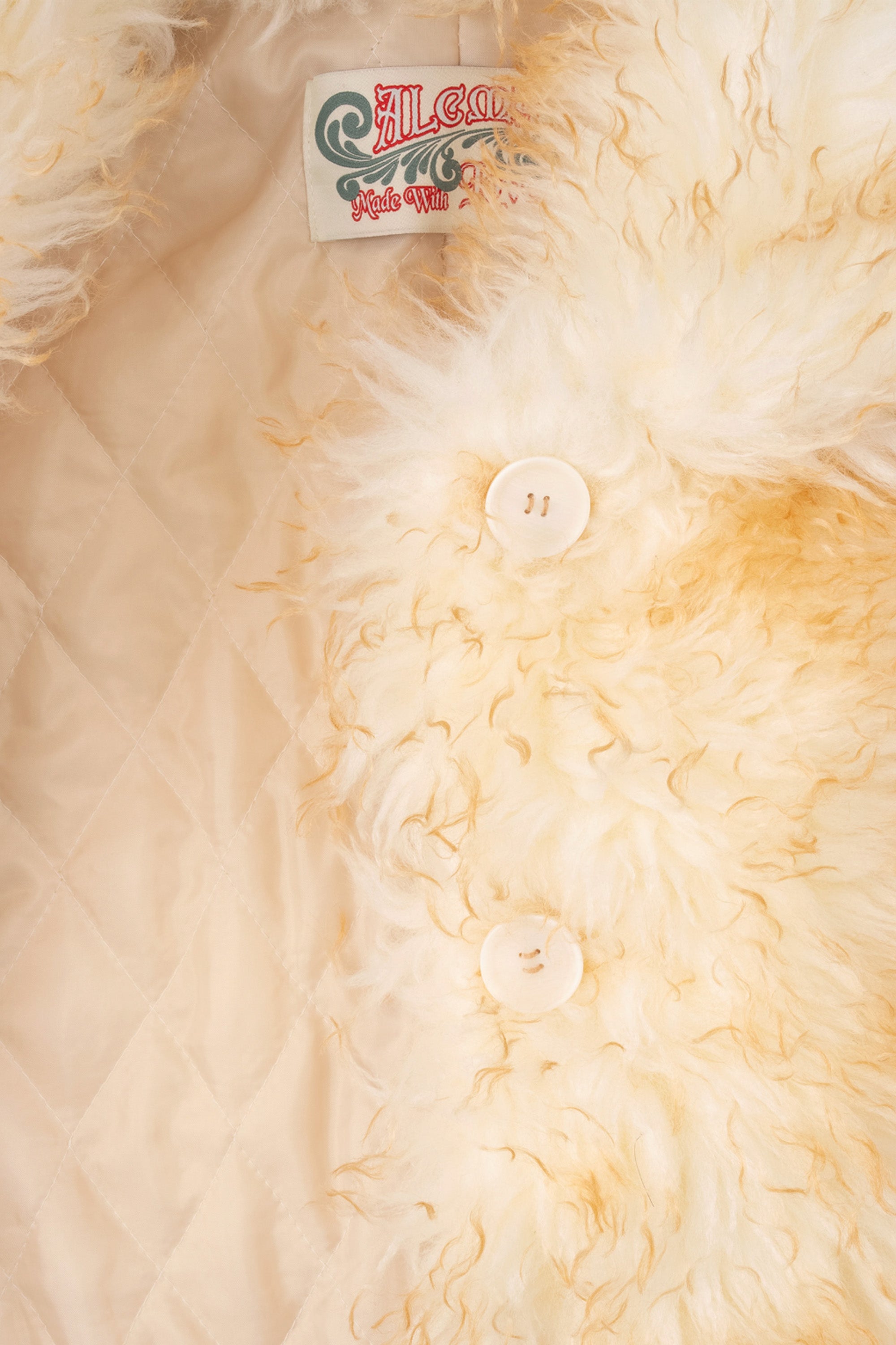 Fluffy furry fur jacket cream