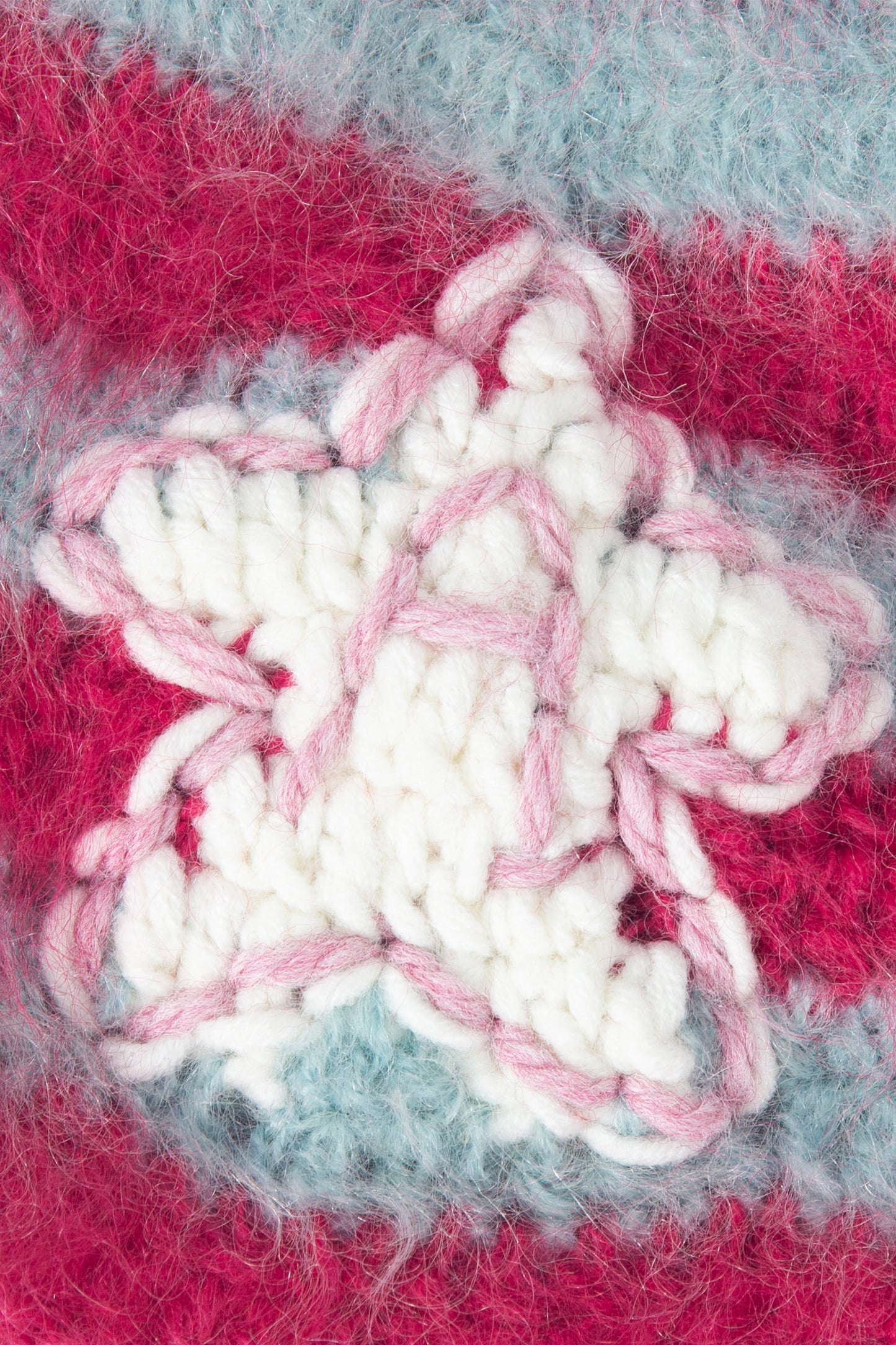 Crochet Mohair Star Beanie (Pink)