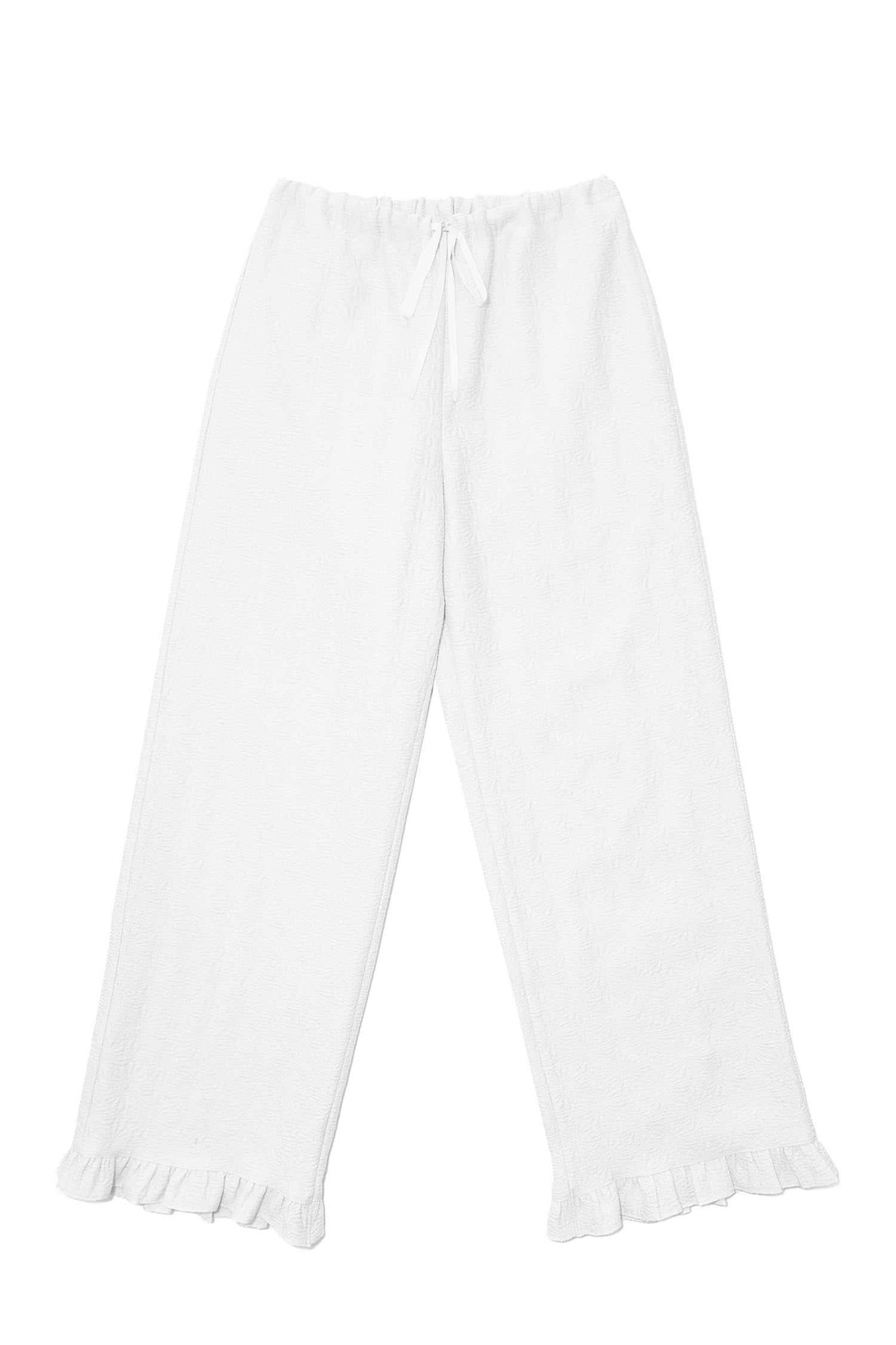 FLOWER JACQUARD SUMMER PANTS_WHITE