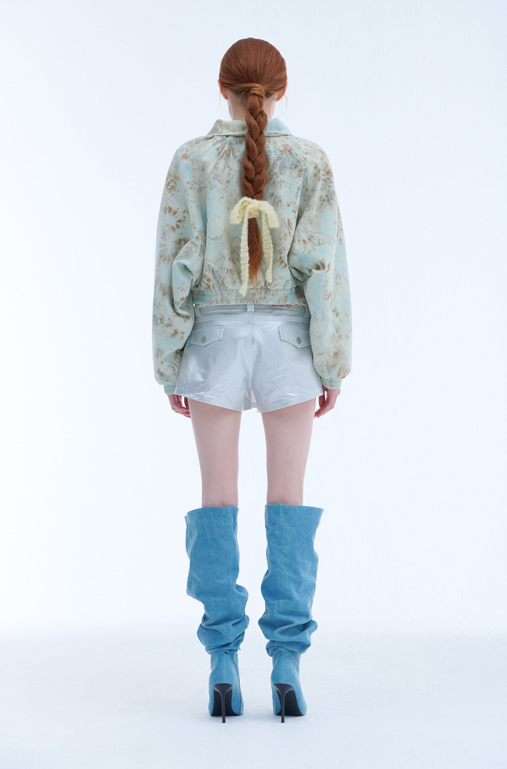 TIE-DYED CORDUROY CROP JUMPER_LIGHT BLUE