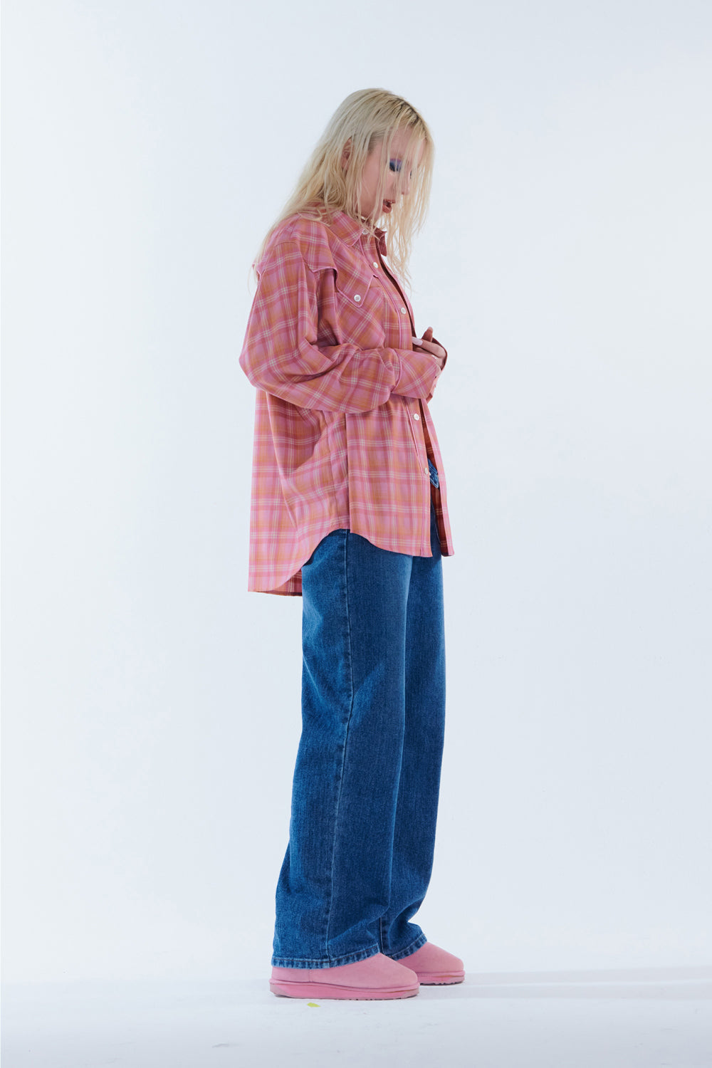 Check Pattern Western Shirts (Pink)